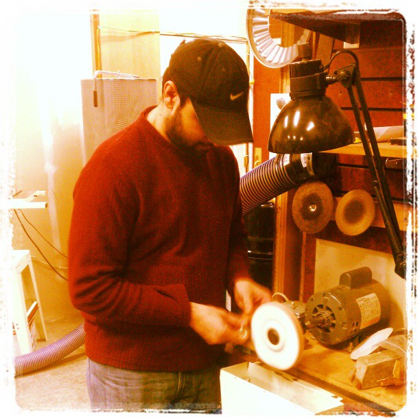 Working with Premal in his shop.