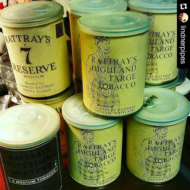 Awesome stuff here! I have sampled some of Michael’s vintage tabac, and if you like good aged tobacco, you will want to get some of this. 
#Repost @lindnerpipes with @repostapp
ãƒ»ãƒ»ãƒ»
NEWLY ADDED: 10 tins of miscellaneous Rattray blends dating from the late 1980s to the late 1990s including Highland Targe, Professional and 7 Reserve. Also added, some McClelland Black shag from 2000 and a few other goodies!

MUCH of what was listed up is now spoken for, including all the Escudo, but there are still 69 tins available from Friedman and Pease, GL Pease, McClelland, Levin, Germain, Esoterica and more.

For an updated spreadsheet, please email me at lindnerpipes@gmail.com and I will get a current list off to you!

#vintagetobacco #glpease #mcclelland #esoterica #germain #levinpipes #tobacco #tobaccotins