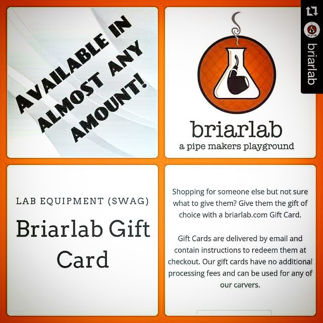#Repost @briarlab with @repostapp
ãƒ»ãƒ»ãƒ»
Looking for a great gift idea? #briarlab  #gift #certificates are always the right size!

http://www.briarlab.com/collections/lab-equipment/products/gift-card

#pipe #pipes #pipecarving #pipesmoking #pipemaking #pipeplayground #pipesmokingcommunity #pipefamily #briarlab #briar #smallbusiness #indianapolis #indiana