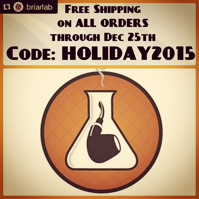 #Repost @briarlab with @repostapp
ãƒ»ãƒ»ãƒ»
#freeshipping on all orders placed at www.briarlab.com between now and Midnight, EST December 25th! Every order, every carver!

Order now and at checkout enter the code HOLIDAY2015 to get your free shipping.

#merrychristmas from @briarlab 
#pipe #pipes #pipecarving #pipemaking #pipesmoker #pipefamily #pipesmokingcommunity #handcrafted #handcarved #smallbusiness #indianapolis #indiana #tobacco #artisan