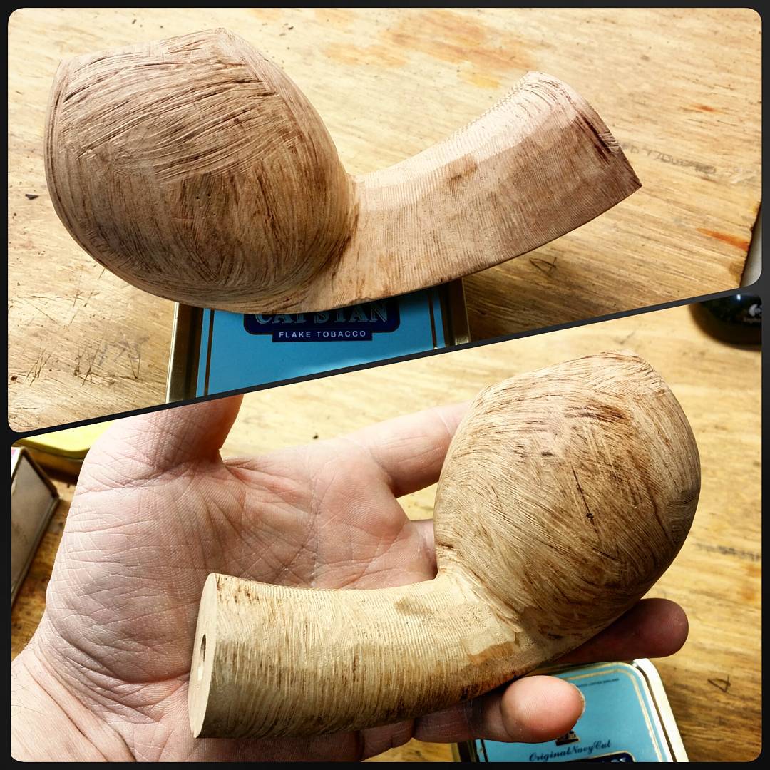 Magnum bent apple in progress. So far, so good!

#artisanpipe #artisanpipeshop #pipeplayground #briarlab #pipepix #nkpwhq #blhq #smallbusiness #indianapolis #indiana #indyindie