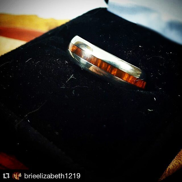 Wanted to repost this. I am thankful to have such good friends as Dan and Gabrielle. Last year at the Columbus Pipe Show, she approached me to make a ring for Dan. I am honored to have been asked to make such a personal item for them and even more, she asked me to be there when she gave it to Dan. I love you both!

#Repost @brieelizabeth1219 with @repostapp
ãƒ»ãƒ»ãƒ»
Finally able to show off the wedding band I had commissioned by @natekingpipes for @americanpipemakers! Briar inlay in titanium, isn’t it beautiful? #briar #surprise Dan! #weddingband #briarinlay #woodinlay #titanium #titaniumband #OnCloudNemets