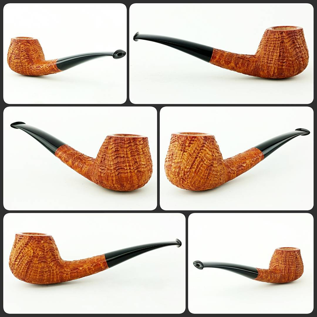 Non-commission contrast blasted inebriated brandy available. Not as craggy as some of my blasts, but beautifully detailed rings all around! Oval shank into a sleek tapered stem.

Contact me if interested: nate@natekingpipes.com 
#artisanpipe #handmade #artisanpipeshop #pipeplayground #briarlab #nkpwhq #blwhq #pipepix #indianapolis #indiana #smallbusiness #nowavailable #youknowyouwantit
