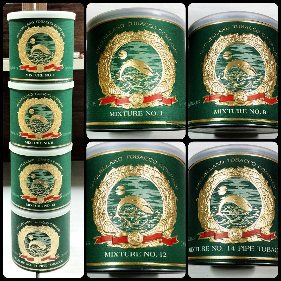 I am parting with 4 of my 3oz tins of McClelland’s Virginia/Oriental blends. One each of Mixture No’s 1, 8, 12, and 14. The Mix. No. 1 is from ’03, all the rest are from ’08. $40 per tin, all 4 for $140. Prices do not include shipping. Do not reply here, contact me at nate@natekingpipes.com