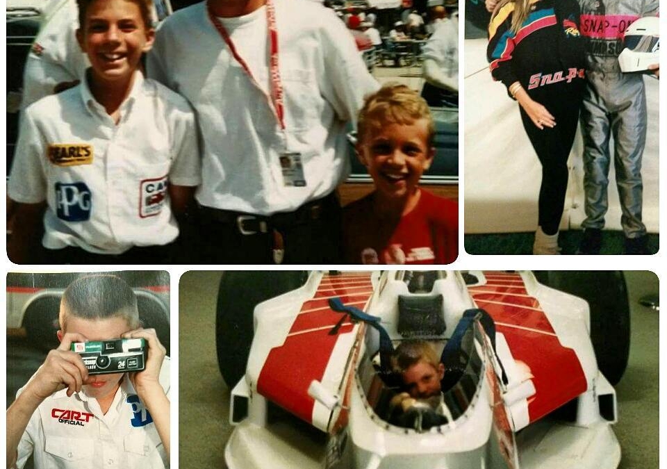 #tbt My mom found these photos recently of young me running around the IndyCar paddock.